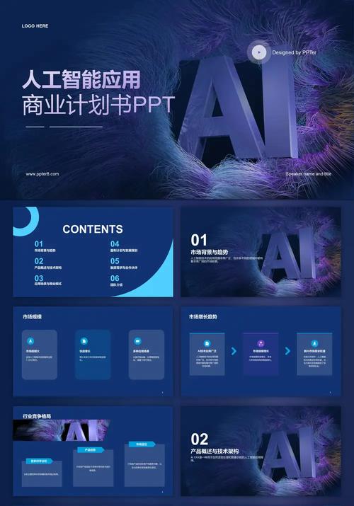 ai人工智能应用商业计划书ppt模板预览图